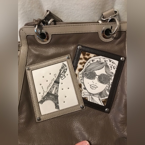 Brighton PARIS tote Beige mushroom TALI Leather & faux fur Shoulder - Picture 2 of 13